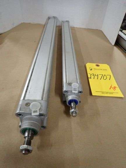 Lot of (2) Festo Pneumatic Cylinders - Yellow Tag Auctions