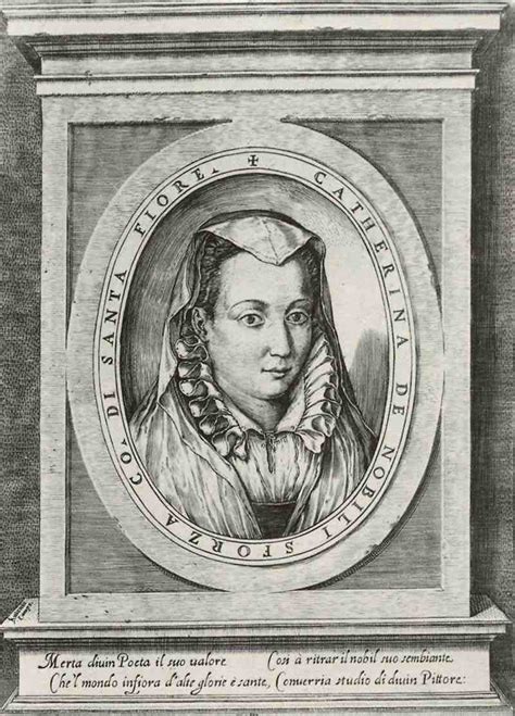 Portrait Of Caterina Sforza Agostino Carracci