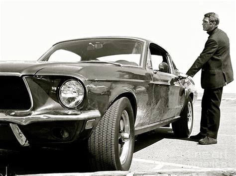 Detective Lieutenant Frank Bullitt Steve Mcqueen 1968 Ford Mustang Gt 390 Mixed Media By