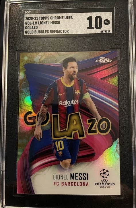 2020 21 Topps Chrome UCL Golazo Gold Bubbles Refractor GOL LM Lionel