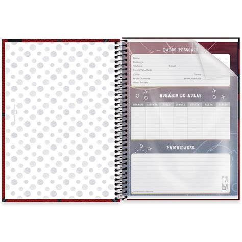 Caderno Universit Rio Capa Dura X Folhas Nba Chicago Bulls Spiral