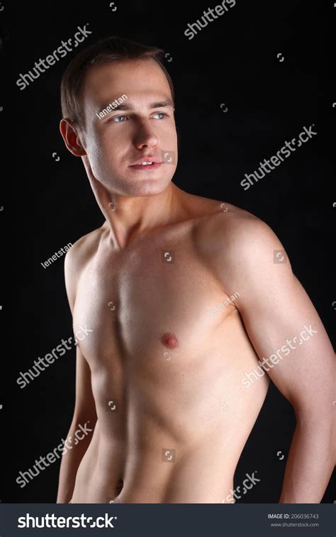 Portrait Naked Muscular Man Isolated On Stock Photo Shutterstock