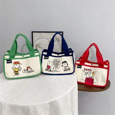 Large Capacity Cute Cartoon Snoopy Canvas Bag New Fashion Outgoing