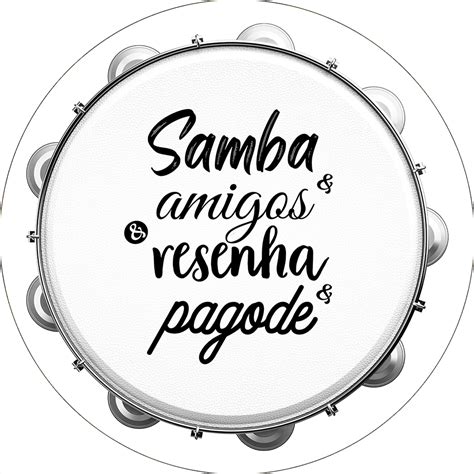 Painel De Festa Redondo Em Tecido 3D Samba Pagode Pandeiro Cinza