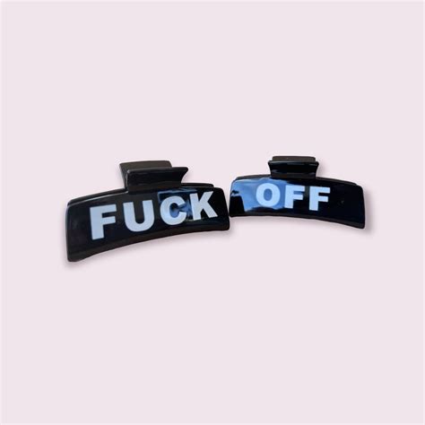 Fuck Off Hair Clip Large Kaley Cuoco Based On A True Story Fun Hair Accessories Hair Claw