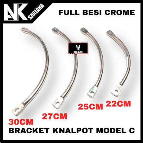 Jual Pangkon Bracket Tahanan Knalpot Kenalpot Model C Full Besi Crome