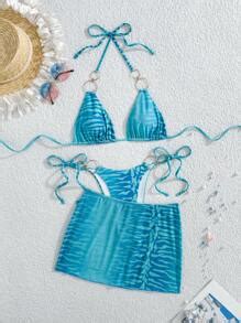 Swim Event Sexy Women S Pieces Spaghetti Strap Bikini Swimwear Set Fashion Slim Fit Holiday