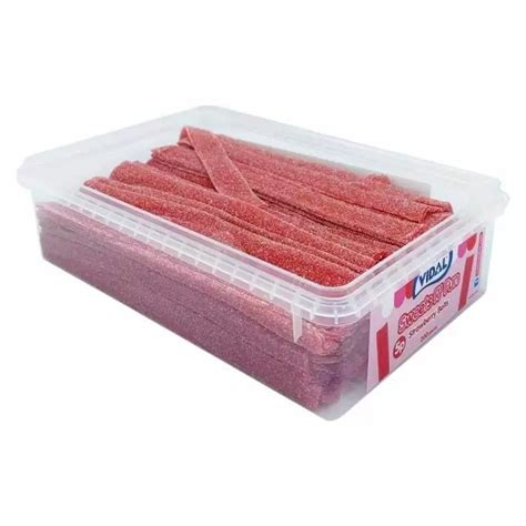Vidal Fizzy Strawberry Belts Tub Jessicas Sweets