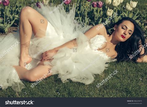 Sensual Bride Brunette Woman Sexy Fashion Stock Photo Shutterstock