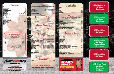 New York Pizzeria | Fasprint Menus