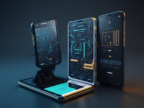 Premium Photo Abstract Futuristic Phone Design Glows Generative Ai