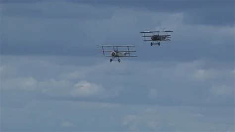 sopwith camel triplane  fokker   stock video pond