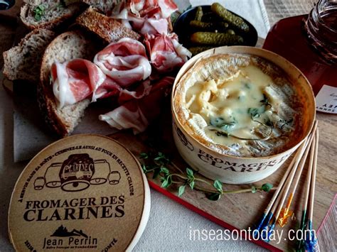 In Season Now … Mini Cheese Fondue ( Baked Fromager des Clarines with Garlic and Fresh Thyme ...