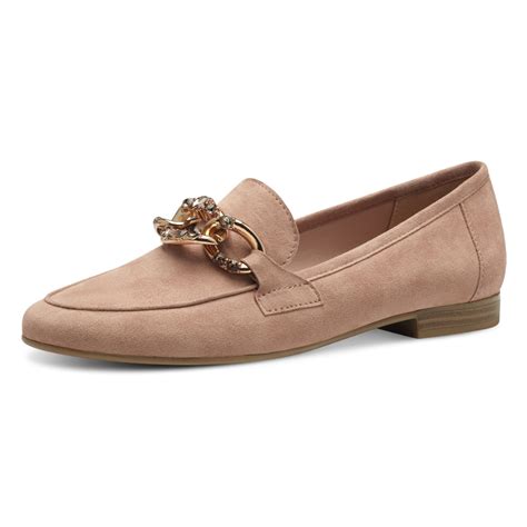 Mokasyny Sk Rzane Nudowe Z Ozdob Na Cholewce Marco Tozzi Nude Buty Damskie Mokasyny