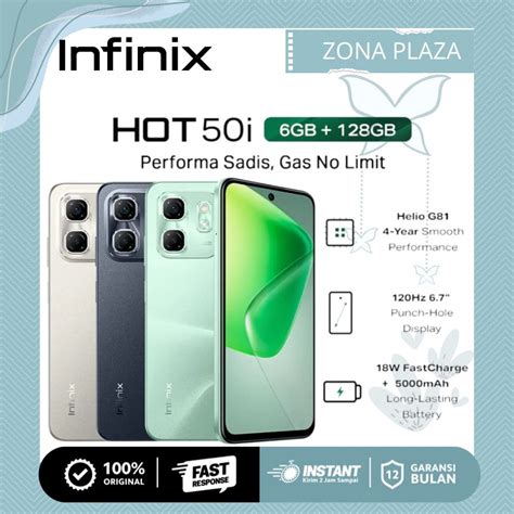 Jual Infinix Hot I GB Up To GB Extended RAM Helio G Hz Garansi Resmi Infinix