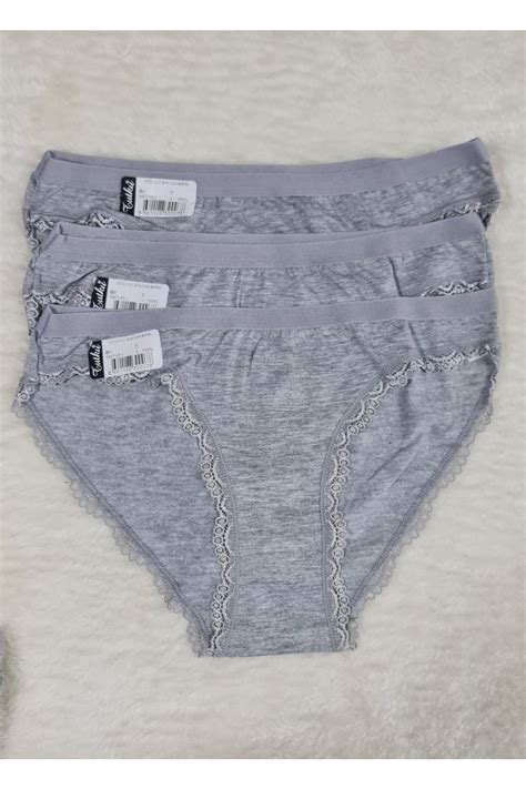 Tutku lü Paket Gri Paça Dantelli Işık Bikini Külot Fiyatı Yorumları Trendyol