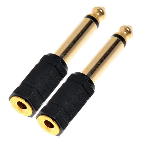 20pcs Gold Plated 1 4 6 35mm Male Mono To 3 5mm 1 8 Female Mono Jack