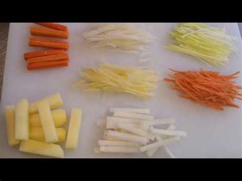 cutting technique    cut  sizes  julienne baton