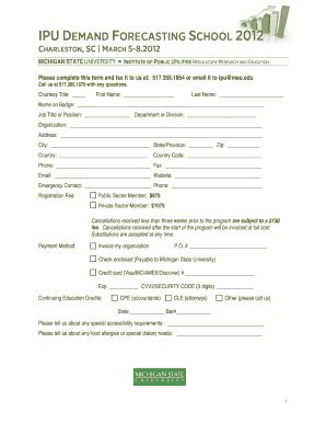 Fillable Online Ipu Msu Forc Registration Fax Email Print Pdffiller