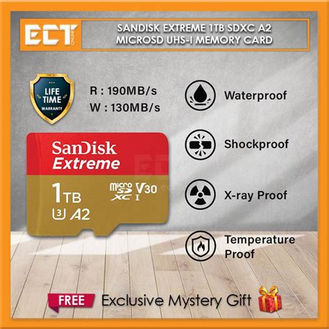 Sandisk Extreme 256GB 400GB 512GB 1TB SDXC A2 190MB S MicroSD UHS