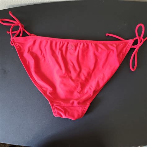 Ocean Pacific Womens Pink Knot Side Thong Swim Bikini Gem