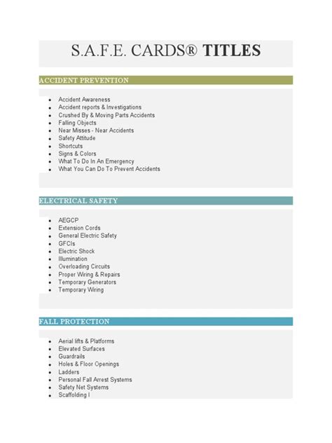 safe card  personal protective equipment  aid