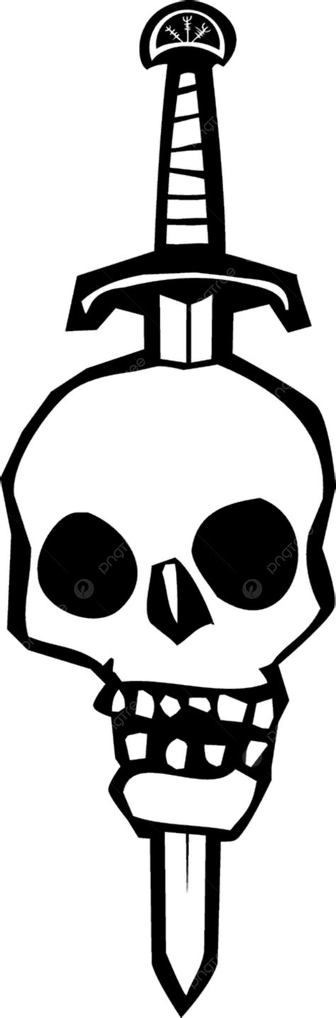 Skull Sword Vector PNG Images Woodcut Style Image Of A Human Skull