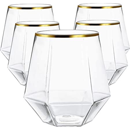 Amazon 32 Count Origami Ripple Unbreakable Stemless Plastic Wine