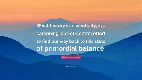 Terence McKenna Quote What History Is Essentially Is A Careening