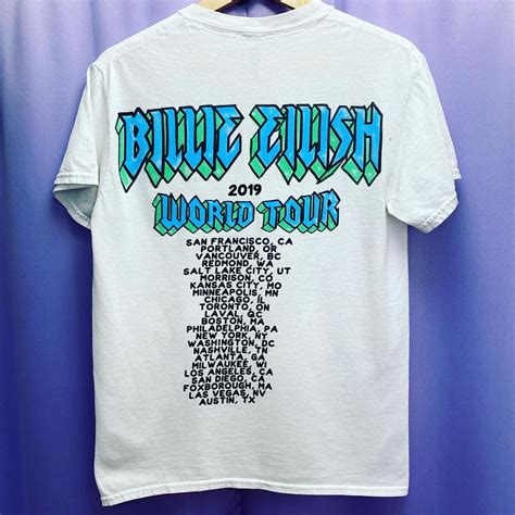 Billie Eilish 2019 World Tour T Shirt Womens Small Gem