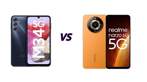 Samsung Galaxy M34 5G vs Realme Narzo 60 5G एक ह कमत म आए द नए