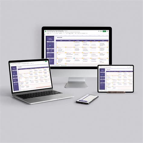 Monthly calendar template