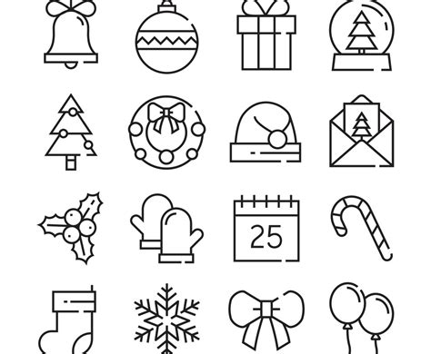 Christmas Line Icon Set