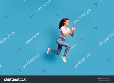 Full Size Profile Side Phot Brunette Stock Photo Shutterstock