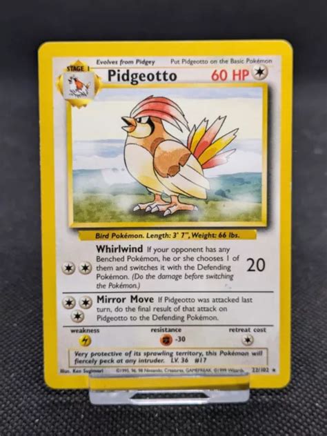 Pidgeotto Jeu De Base Rare Carte Pok Mon Wotc Lp Excellent Eur