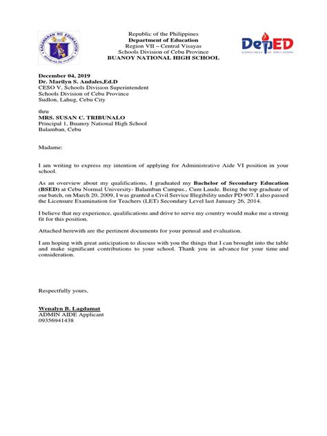 Letter Of Intent Deped Pdf