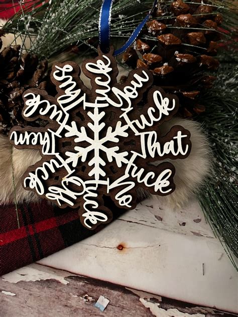 Fuck Flake Fuck Ornament Irreverent Ornament Inappropriate Gift Swear Word Fuck You Fuck