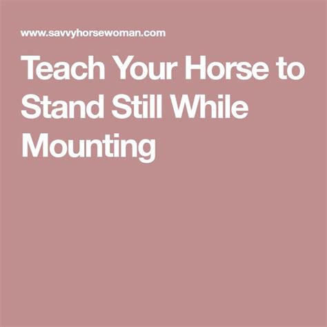 Teach Your Horse To Stand Still While Mounting Savvy Horsewoman