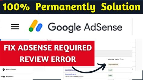 How To Fix Adsense Required Review Error Adsense Approval Error Youtube