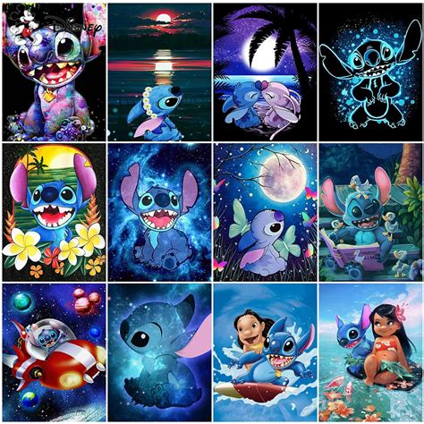 Disney D Diamond Painting Lilo Stitch Sale Mosaic Cartoon Full Round