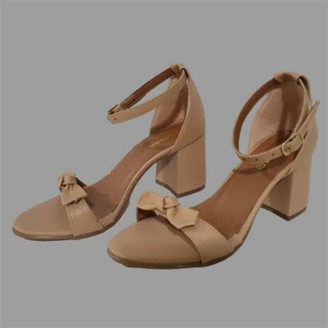 SANDÁLIA DELAZARI SALTO BLOCO NUDE Compre Agora Dafiti Brasil