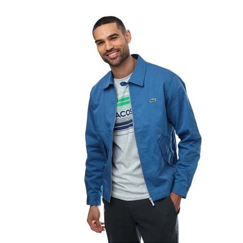 Lacoste Zipped Organic Cotton Gabardine Jacket Blue Sportsdirect