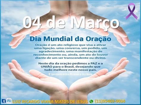 O Dia Mundial da Oração é uma celebração móvel que ocorre na primeira ...
