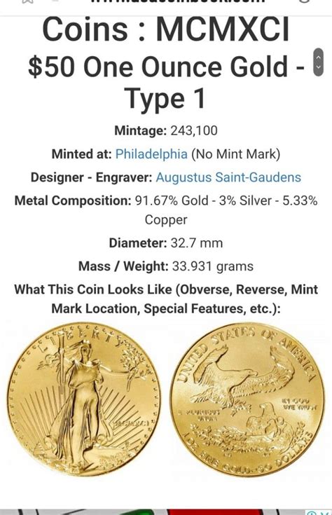 American 50 Dollar Gold Coin Hobbies And Toys Memorabilia