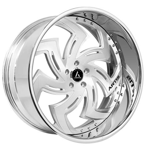 20 Staggered Artis Forged Wheels Kut Brushed Silver Face With Chrome