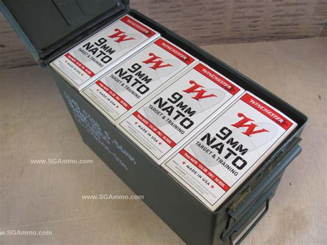 1000 Round Can 9mm NATO 124 Grain Winchester Mil Spec Ammo Q4318