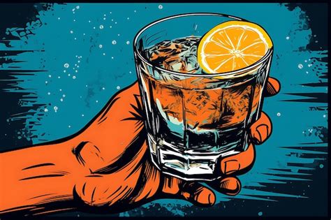 Hand With Orange Juice Premium Ai Generated Image