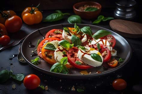 Ensalada Caprese Italiana Con Rodajas De Tomate Queso Mozzarella