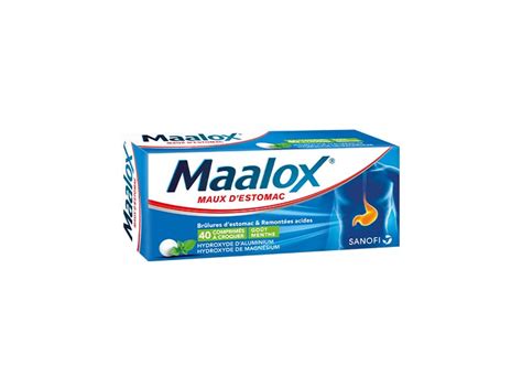 Maalox Maux Destomac Goût Menthe 40 Comprimés à Croquer Pharmacie