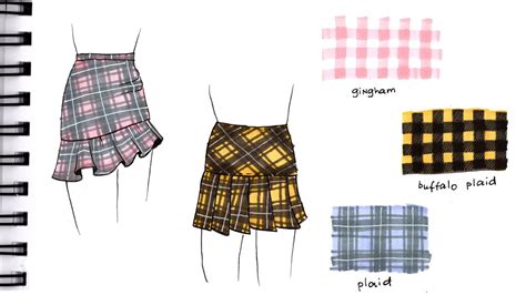 HOW TO DRAW PLAID Step By Step Drawing Tutorial Of Plaid Plaid Skirt